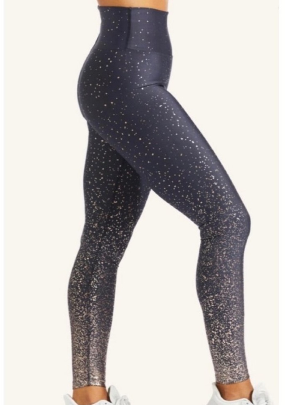 Peloton Navy Leggings with Gold Glitter Ombre M